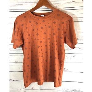 Vintage burnt orange patterned tee